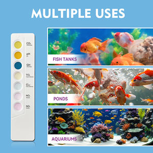 Tiras de Teste para Aquário, <span class=keywords><strong>Kit</strong></span> de Teste 7 em 1 para Tanque de Peixes de Água Doce e Salgada, Nitrato, Nitrito, Cloro, Dureza, Alcalinidade, Carbonato - Product Image 6