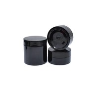 Runder Kunststoff-Kosmetikbehälter Nachfüllbarer schwarzer Kunststoffbehälter Topf 50 g 60 g 80 g 100 g 120 g 150 g 200 g 250 g