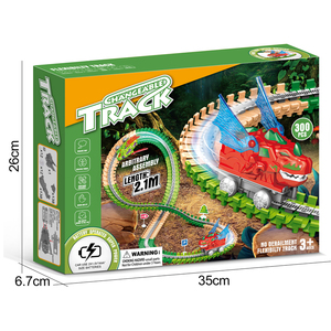 300 pièces Jouets Voiture électrique dinosaure anti-gravité avec blocs de construction et circuits flexibles en plastique, avec musique et lumière, en vente - Product Image 5