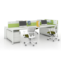 Postes de travail modulaires pour bureau, mobilier de bureau en open space, ensemble de postes de travail avec cloisons pour 4, 6 ou 8 personnes