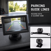 Moniteur sans fil 4,3 pouces 1080P HD à écran partagé, système de vision nocturne pour plaque d'immatriculation, kit de stationnement, caméra de recul pour voiture