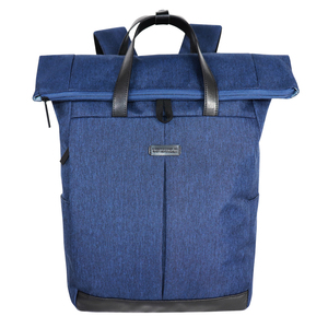 Sac à dos pour ordinateur portable en nylon RPET écologique, imperméable, antichoc, avec coussin d'air, protection RFID, décontracté, géométrique, USB - Product Image 1