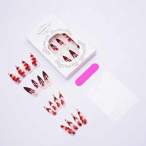 2025 Style chaud de haute qualité modèle de conception de groupe sanguin long pointu amovible presse sur les ongles pour <span class=keywords><strong>Halloween</strong></span> - Product Image 4