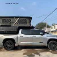 Tente de camping pop-up imperméable à toit souple pour 2-3 personnes, compatible Toyota Tundra, en ABS et aluminium, grise