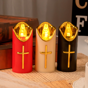 Religious LED Flameless <strong>Candles</strong> Eco-Friendly Hollow Battery Shaped Pillar for Home Decor Easy Handling <strong>Christmas</strong> Easter - Product Image 4