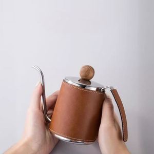 Funda de cuero para tetera de café por goteo, funda protectora de cuero PU anticalor para tetera de café, funda de cuero para tetera. - Product Image 4