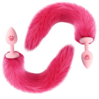 Plug anal en silicone en forme de queue de renard roux, accessoire de jeu de rôle pour couples
