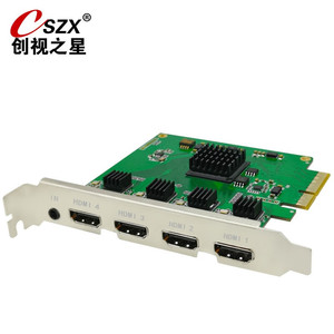 การ์ดจับภาพวิดีโอ HDMI 4 ช่อง CSZX PCIe สำหรับการสตรีมสด รองรับ OBS - Product Image 1