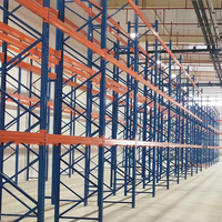 Étagère de stockage de palettes à poutres transversales robustes pour zone de manutention, avec 5 niveaux et configuration haute densité