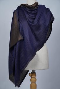 Soft Dual Tone Zari Reversible Stole for Women Designer <b>Shawl</b> <b>Wrap</b> Elegant Lightweight Fashion Accessory for All Seasons - Product Image 3