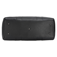 Sac de sport de nuit en cuir de veau noir pleine fleur personnalisé avec compartiment à chaussures, sac de voyage en cuir véritable