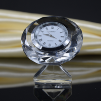 HDW 2024 Horloge de table en cristal transparent K9 personnalisée, trophée populaire, vente chaude, souvenir de mariage, gravure, horloge de table en cristal d'amour