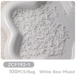 TSZS 100 pièces <span class=keywords><strong>Mini</strong></span> nœuds en ruban pour nail art, breloques décoratives 3D en résine, motifs variés blanc, rose, bleu, pour décoration d'ongles DIY - Product Image 6