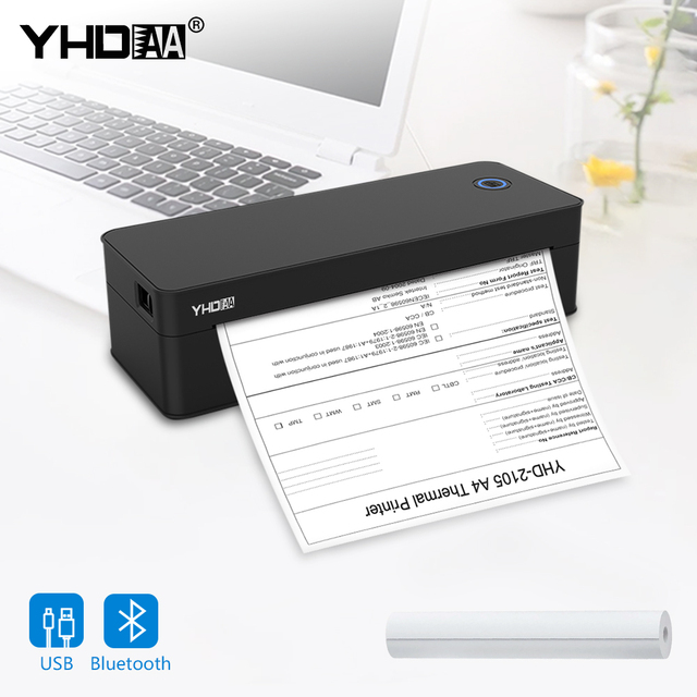 Portable Mini Wireless 300DPI A4 Thermal Printer, Support PDF/Word/Excel/JPG, Work for IOS Android Windows