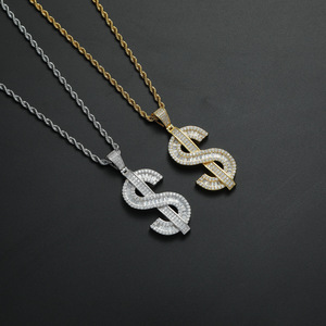 Collar con colgante de dólar, joyería hip hop, accesorios de moda transfronteriza, colgante de moneda de dólar - Product Image 1