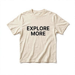 Camiseta de Hombre de Manga Corta con Cuello Redondo, Jersey de Poliéster, Casual, Regular, Tejido Frontal Suave con Estampado de Letras - Product Image 1