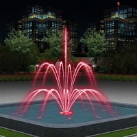 Fontaine à eau en forme de fleur à trois couches, colorée et statique, 2M*2M, prix d'usine