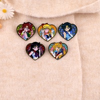 Oferta Especial: Broches Creativos de Moda con Diseño de Sailor Moon para Mujer, Adornos para Ropa, Venta al Por Mayor