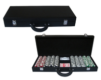 Boîte de jeu de poker en bois noir personnalisée de grande taille