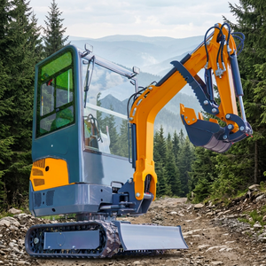Mini-pelle de 1 tonne, profondeur de creusement de 1710 mm, cabine ouverte ou cabine fermée en option, pour travaux de drainage de cour et de construction, service OEM ODM - Product Image 1