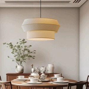 Lámpara de Techo de Tela Estilo Chino Wabi-Sabi, Lámpara Colgante Combinada para Salón de Té Japonés, Restaurante de Inspiración Zen - Product Image 5