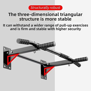 Barra per Trazioni da Parete Singola, Attrezzatura Fitness per Interni, Installazione a Muro in Acciaio con Montaggio a Trapano - Product Image 2