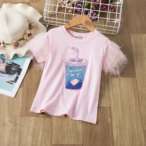 Camiseta de Verano 2022 para Niños, Camiseta de Manga Corta con Estampado de Dibujos Animados, Ropa para Niños Pequeños, Ropa de Cumpleaños para Niñas - Product Image 5