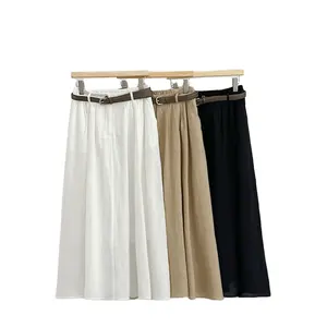 Summer Skin-friendly Ramie Cotton Long Maxi Skirts