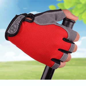 Bicycle <b>Gloves</b> Half Finger Blue Nylon Breathable Cycling <b>Gloves</b> For Adults Unisex - Product Image 2