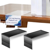 Lot de 12 porte-étiquettes mobiles en acrylique 5x3 pouces, présentoirs transparents en acrylique pour bureau, salle de classe, étagères de livres - Chargement latéral