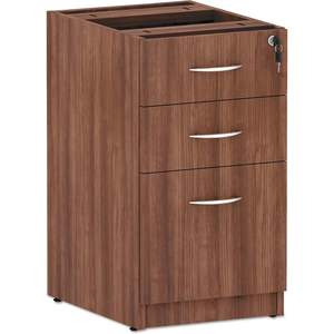 Meuble de classement Alera Valencia Series en noyer moderne à 3 tiroirs, avec boîte gauche/droite et compartiments pour dossiers format Légal/Lettre, 15,63 x, avec fonction mobile - Product Image 1