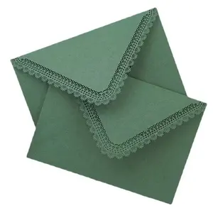 MQC – enveloppe en dentelle sculptée en forme de Triangle, personnalisée, pour cadeau, Invitation de mariage, vente en gros