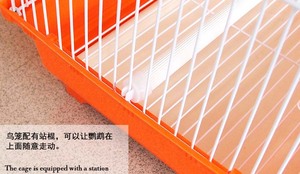 Pet ürünleri yuvarlak üst ekonomi Parakeet ve beyaz tel ile küçük kuş kafesi, çıkarılabilir tepsi ile mavi plastik taban - Product Image 2