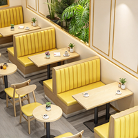 Meubles de restaurant de style nordique, banquette en cuir PU, ensembles de tables pour restauration rapide, café, bistrot