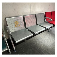 Chaise d'attente d'hôpital moderne et simple à 3 places avec accoudoirs, non pliable, en acier laminé à froid, pour usage commercial, station, aéroport, Shuoqi