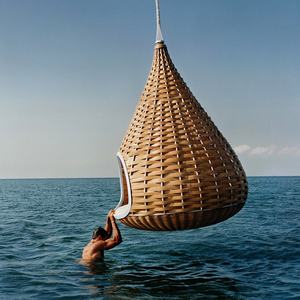 Modern açık Rattan kuşlar yuva yatak yaratıcı Bali hamak otel yanında kafes salıncak yatak asılı ve topraklanmış seçenekleri ile - Product Image 6