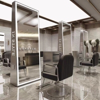 Miroir de Barbier Doré Simple Face, Miroir Double Face, Logo Personnalisable, Vente Chaude pour Salon de Coiffure