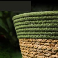Lit pour animaux de compagnie en osier de style nordique tissé à la main, écologique, panier rond pour chien
