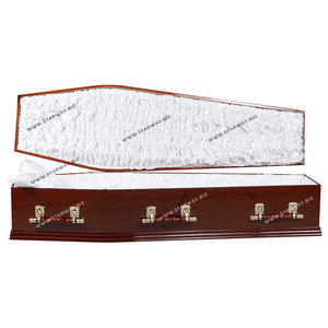 A3909 Fabricant chinois de fournitures funéraires, <span class=keywords><strong>prix</strong></span> de gros, cercueils et cercueils <span class=keywords><strong>en</strong></span> bois MDF style australien, satin de soie - Product Image 1