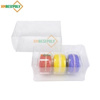 3 paquets de boîte d'emballage en plastique transparent Macaron avec insertion pour les boîtes-cadeaux PET de biscuits de dessert de fête vente en gros