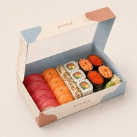 Boîte à sushi à emporter en carton alimentaire avec fenêtre transparente, impression de logo personnalisée