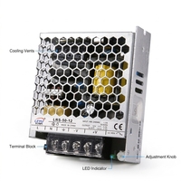 Alimentation à découpage LEYU LRS-50 50W à sortie unique 24V 2.2A AC/DC, transformateur encastré pour machine d'automatisation