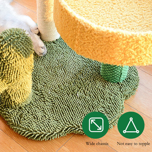 Poste rascador para gatos con diseño de hojas verdes y cuerda de sisal, para gatos de interior, productos para mascotas - Product Image 4