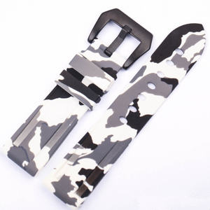 Correas de reloj de camuflaje de silicona para <span class=keywords><strong>Panerai</strong></span>, bandas de reloj de goma antisudor impermeables de 22mm y 24mm - Product Image 3