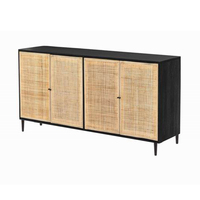 Meuble de divertissement en bois avec console multimédia d'art moderne de luxe avec meuble TV antique minimaliste du milieu du siècle pour le salon