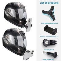 Support de menton pour casque de moto, kit de prise de vue pour téléphone portable, GoPro, sangle de fixation pour mentonnière de casque