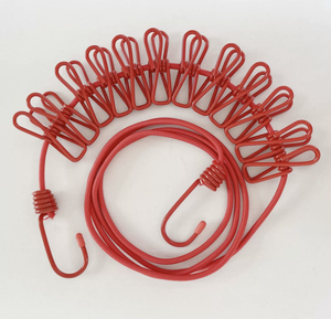 Corde à linge rétractable portable de 1,8 m coupe-vent avec 12 pinces, installation flexible, fournitures de voyage en gros - Product Image 2