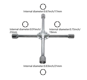 Llave cruzada universal profesional de 14 pulgadas para trabajo pesado con vasos estándar de 17 mm, 19 mm, 21 mm y 23 mm para reparación de neumáticos de coche - Product Image 4