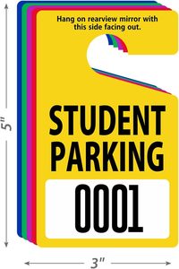 Permis de stationnement scolaire en PVC, permis de stationnement pour étudiants, permis de stationnement robustes pour rétroviseurs de voiture pour les écoles - Product Image 4