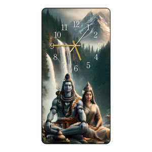 ヒンドゥー教の神シヴァパルヴァティ宗教アート絵画時計装飾フレームhdクリスタル磁器印刷壁アート壁時計 - Product Image 6